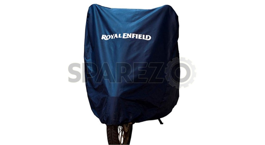 Genuine Royal Enfield Water Resistant Bike Cover Navy Blue Sparezo